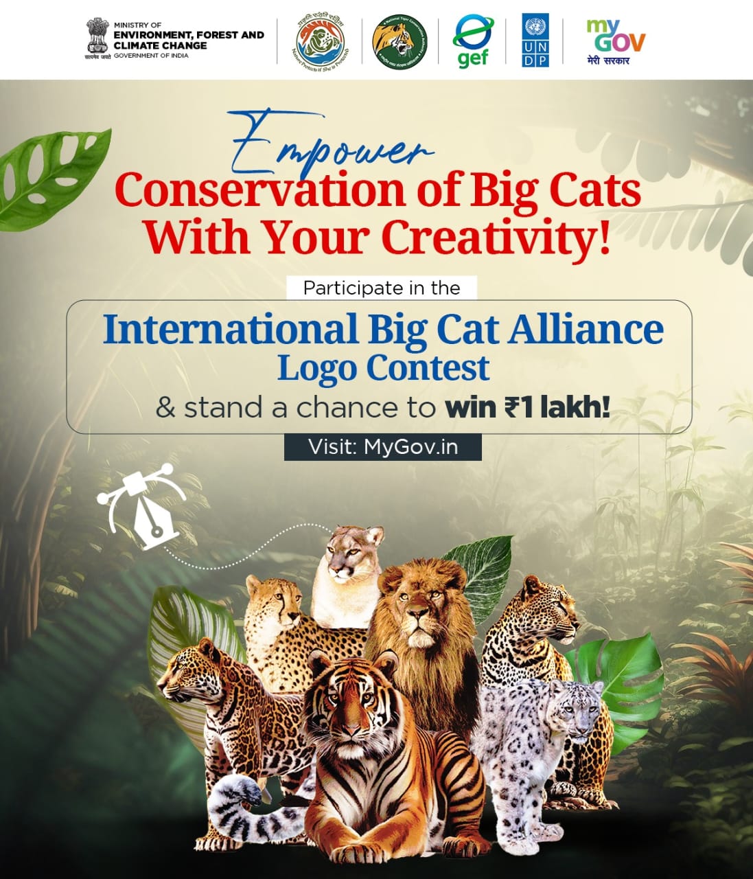 Capture the essence of the world's magnificent big cats in your design. Join the International Big Cat Alliance Logo