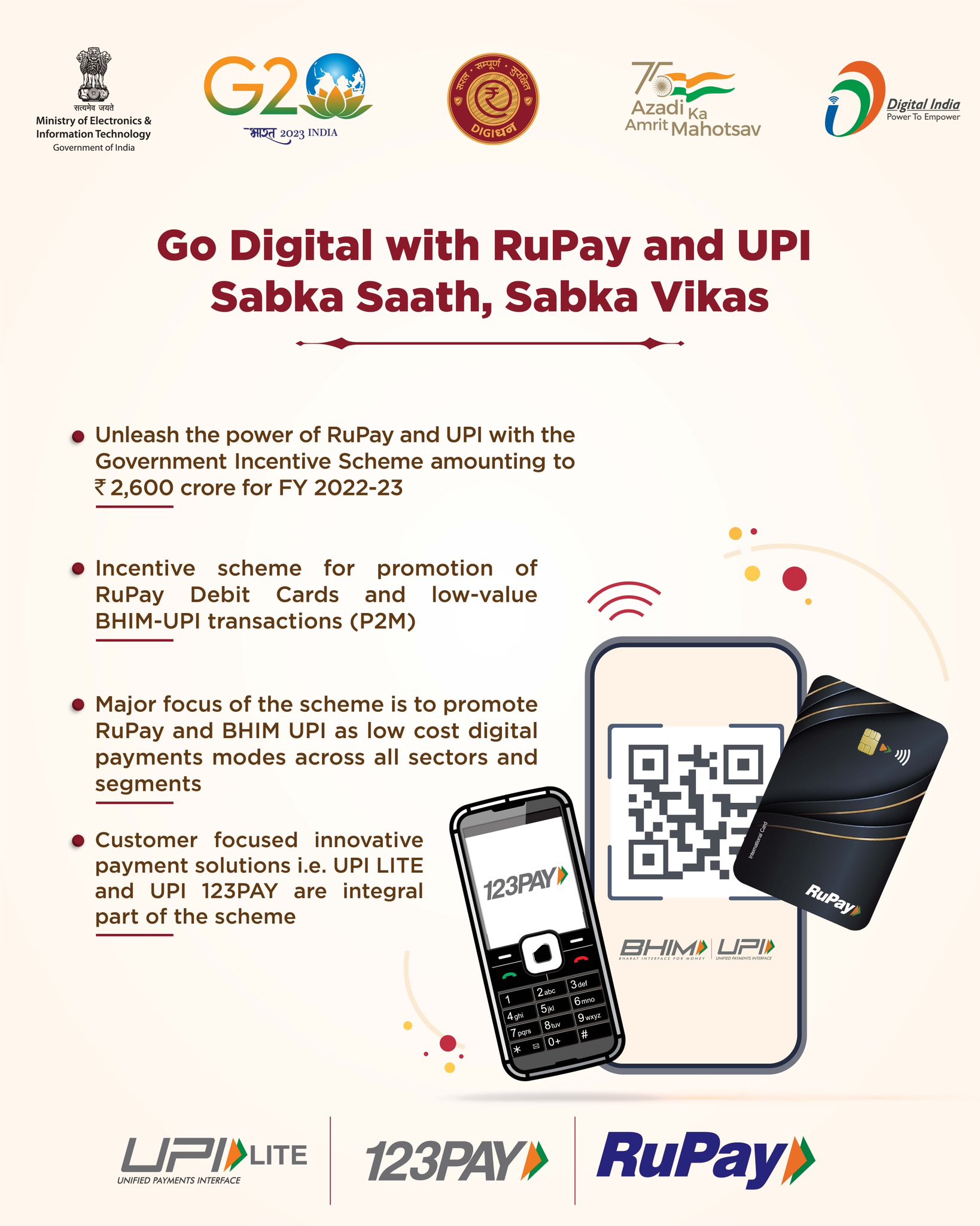 Go Digital with #RuPay and #UPI  #SabkaSaathSabkaVikas 