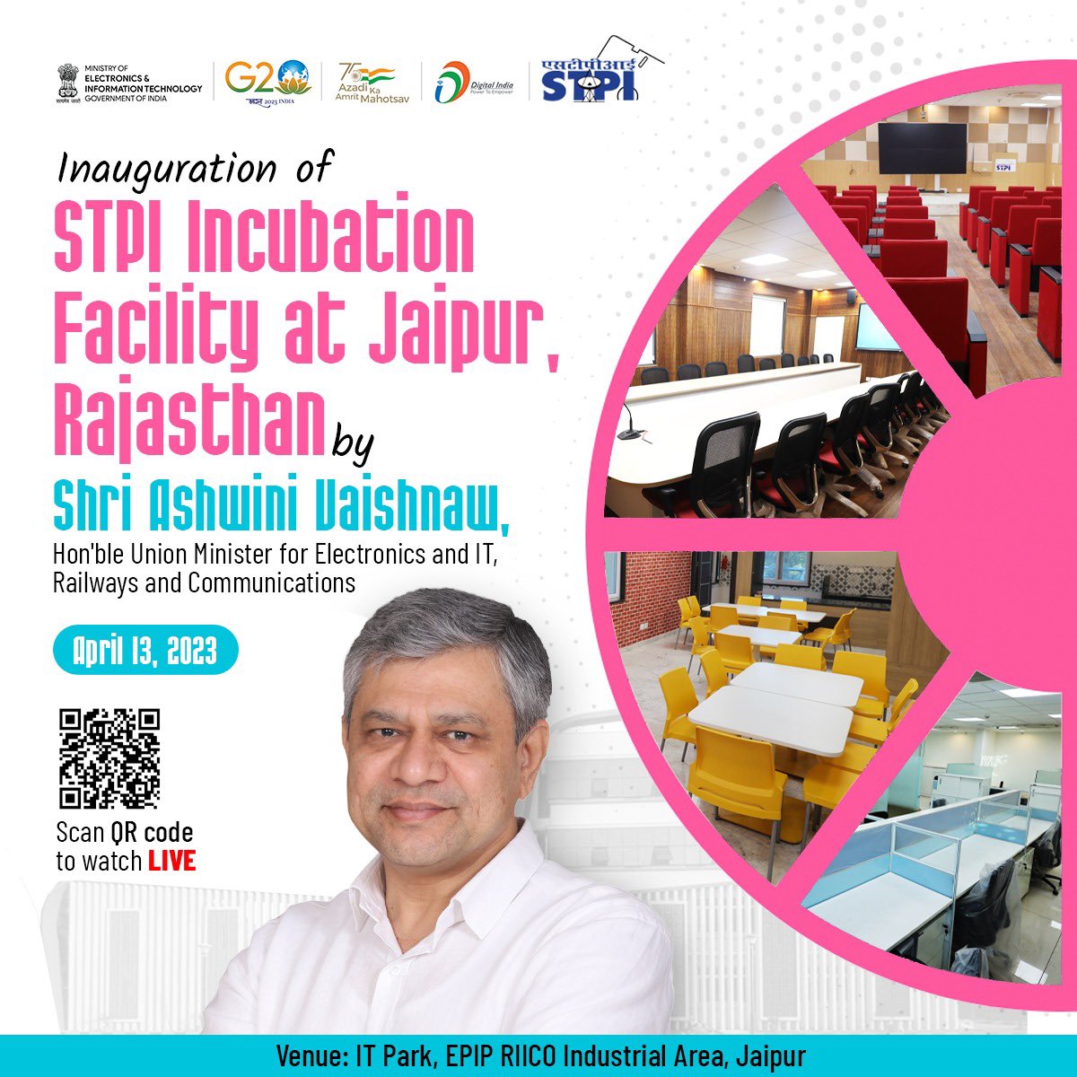 Hon'ble Union Minister Shri  @AshwiniVaishnaw  will unveil STPI