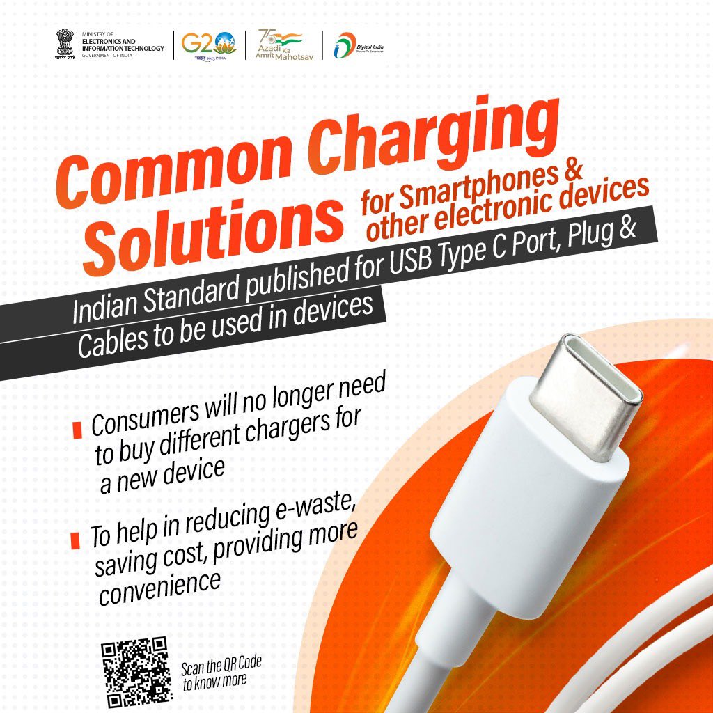 Indian Standards for USB Type C ports, plug and cables published