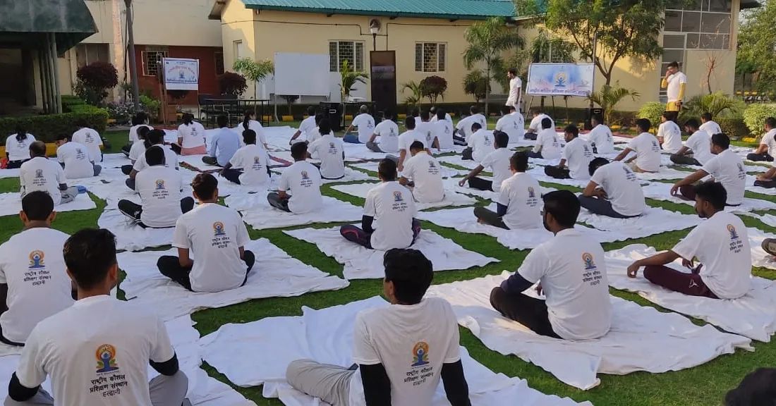 Students of NSTI Haldwani participating in celebrations of InternationalDayofYoga