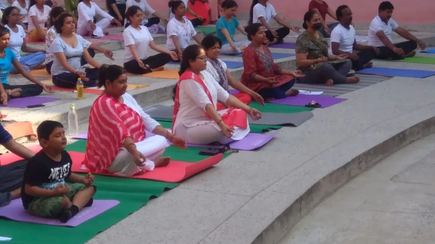 NSTI Indore participate in YogaDay celebrations.