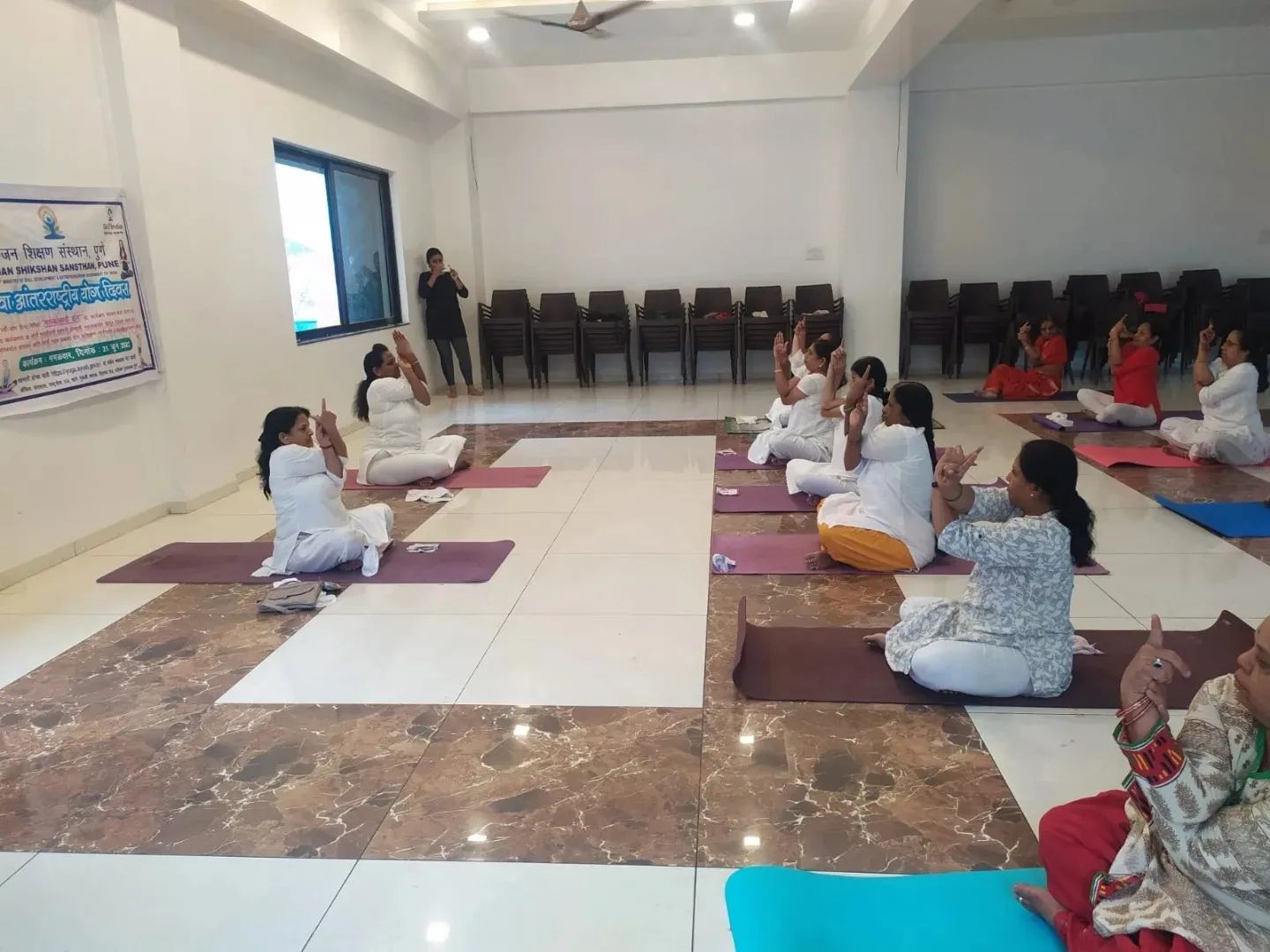 Teachers of JSS Pune participating in InternationalDayofYoga.