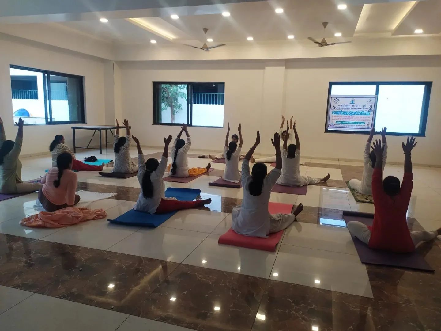 Teachers of JSS Pune participating in InternationalDayofYoga.