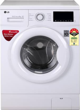 LG 6 kg 5 Star Fully Automatic Front Load with In-built Heater White  (FHM1006ADW)