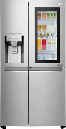 LG 668 L Frost Free Side by Side Refrigerator with with Instaview and Smart ThinQ(WiFi Enabled)  (Noble Steel, GC-X247CSAV)