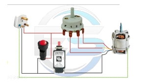 Mixer Grinder wiring Diagram with universal motor..