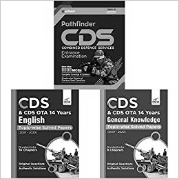 Pathfinder CDS Combined Defence Services Entrance Examination 2020+CDS & CDS OTA 14 Years English Solved Papers+14 Years General Knowledge Topic wise Solved Papers (2007-20)(Set of 3 Books)
