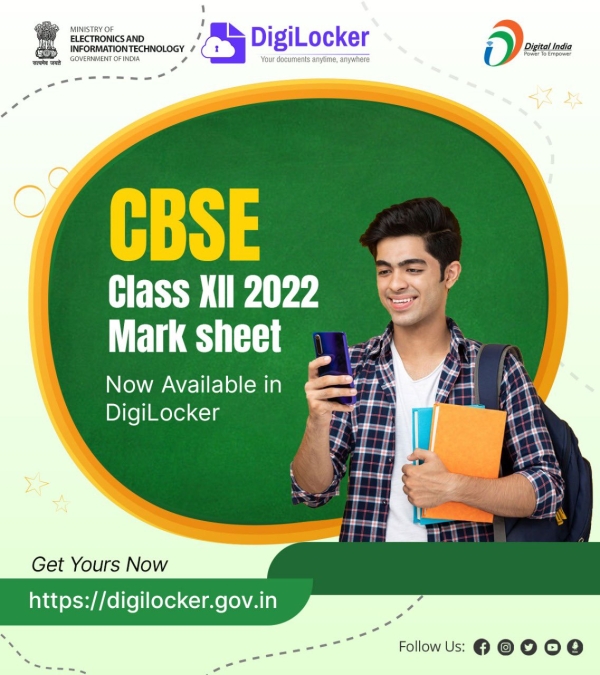 CBSE Students can now access their CBSE Class XII 2022 Mark sheet digitally through DigiLocker