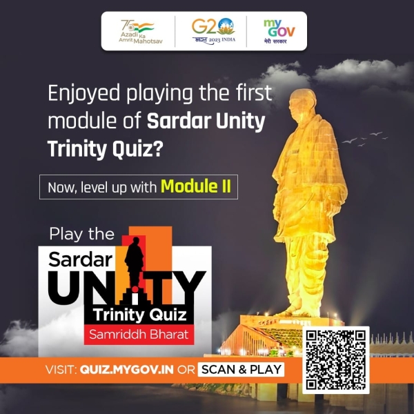 Deepen your knowledge with the 'Sardar Unity Trinity - Samriddh Bharat Quiz' on #MyGov. Immerse yourself in India's history