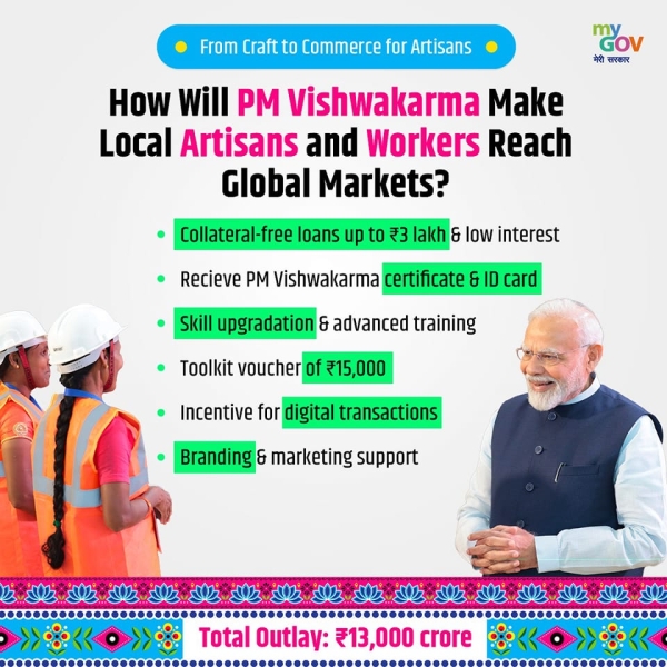Discover how PM Vishwakarma will empower the local artisans and workers to access global markets