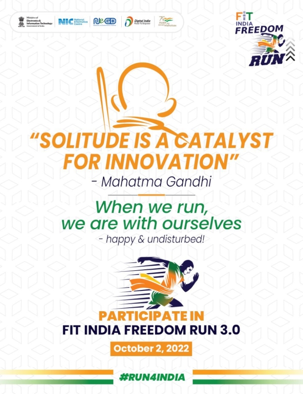 FitIndiaFreedomRun  3.0 to celebrate GandhiJayanti