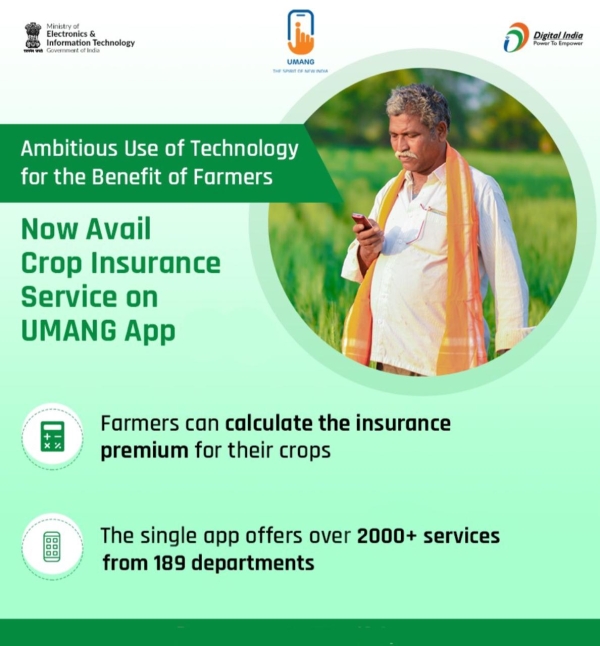 #MobileGovernance | 'Crop Insurance Service' is  available on  @UmangOfficial_  platform through which farmers can get details about the total insured amount for their crops. Give a missed call @ 97183-97183 to download the #UMANG App.