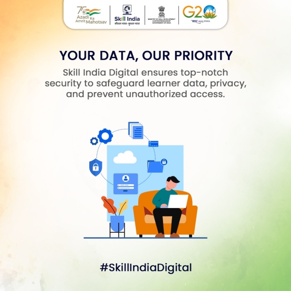 Your data, your privacy. Skill India Digital employs robust security measures to protect your privacy and ensure data safety.